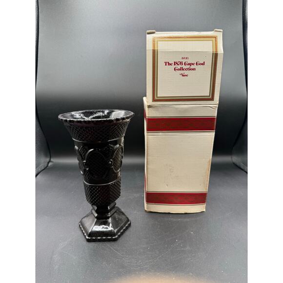 Vintage Avon 1876 Cape Cod Ruby Red 8" Flower Vase – New in Box - Picture 1 of 8